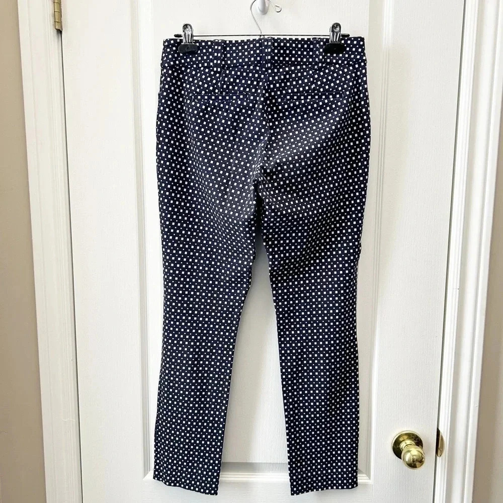 Ricki’s Blue White Cigarette Trousers Slim Ankle Cropped Pants Size 2 - Picture 4 of 16